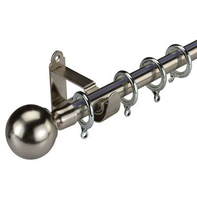 Singole aste della tenda della nave della finestra della palla del cappuccio protettivo del diametro decorativo pronto del metallo 28mm con gli accessori dell'asta della tenda