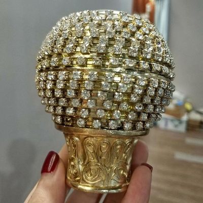 NUOVI Finials di alta qualità di Crystal Round Gold Studded Diamond della palla all'ingrosso della tenda