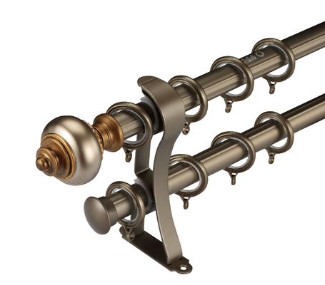 aste della tenda finite complete del palo di 32mm dell'hardware della barra di alluminio spessa del metallo con tutti gli accessori