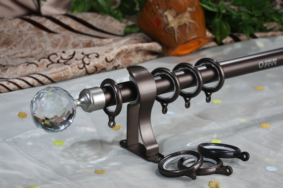 28mm Pali di alluminio decorativi Crystal Finials Curtains Rods Set