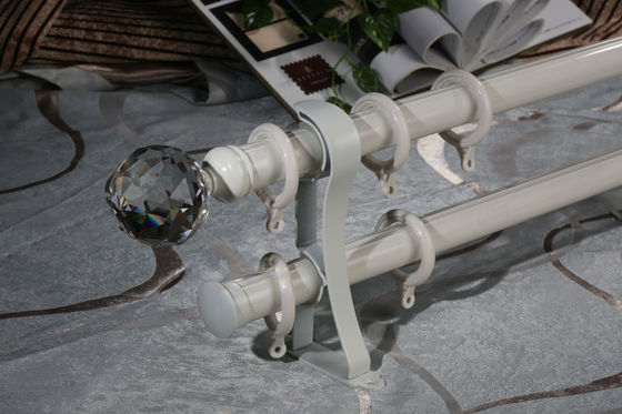 28mm Pali di alluminio decorativi Crystal Finials Curtains Rods Set