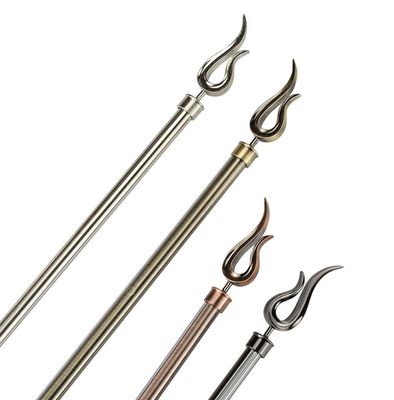 Aste della tenda allungabili d'ottone antiche di acciaio inossidabile con gli accessori della tenda