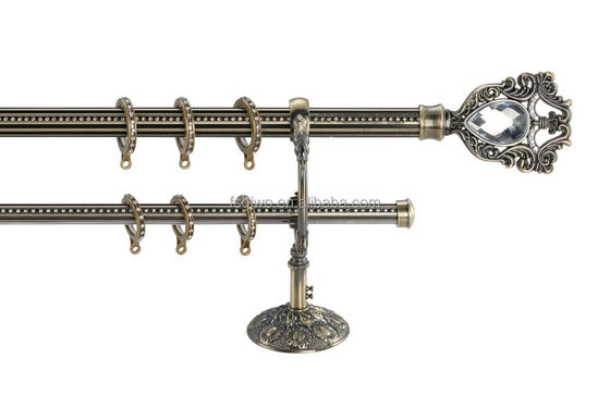 Cortina di ferro Rod di finitura del metallo di progettazioni della decorazione dell'oro di Chrome del nastro d'ottone anti- classico del Anti-rame