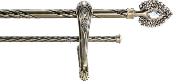 Cortina di ferro Rod di finitura del metallo di progettazioni della decorazione dell'oro di Chrome del nastro d'ottone anti- classico del Anti-rame