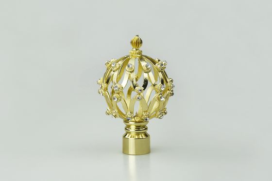 Accessori di cristallo dorati dell'asta della tenda dei finials della tenda del metallo del diamante di nuova progettazione all'ingrosso diretta della fabbrica