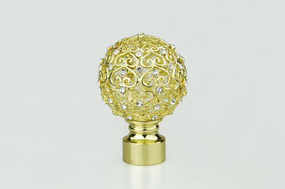 Accessori di cristallo dorati dell'asta della tenda dei finials della tenda del metallo del diamante di nuova progettazione all'ingrosso diretta della fabbrica