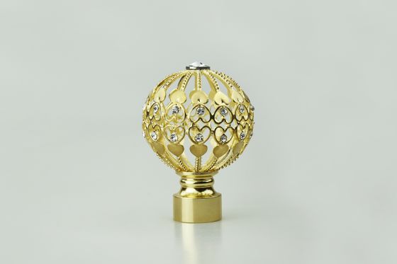 Accessori di cristallo dorati dell'asta della tenda dei finials della tenda del metallo del diamante di nuova progettazione all'ingrosso diretta della fabbrica