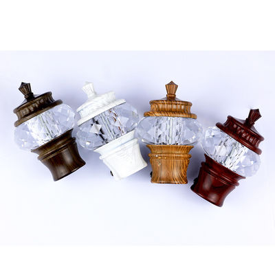 Dimensione di vetro decorativa di Rod Leaf Finials With 22mm 25mm del tubo della tenda