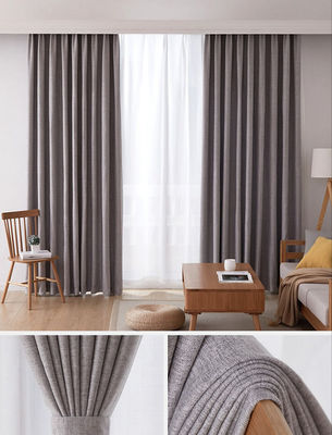 Tela Grey Tenda oscurante a doppio strato leggero Ring Style semplice del velluto