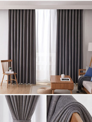 Tela Grey Tenda oscurante a doppio strato leggero Ring Style semplice del velluto