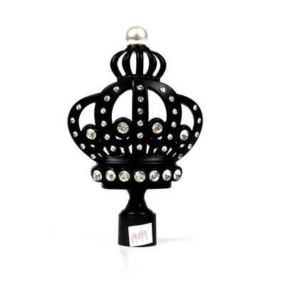Finials decorativi della tenda della corona nera di 28mm con placcato