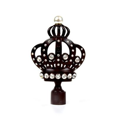 Finials decorativi della tenda della corona nera di 28mm con placcato