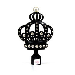 Finials decorativi della tenda della corona nera di 28mm con placcato