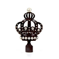 Finials decorativi della tenda della corona nera di 28mm con placcato