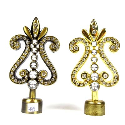Della fabbrica accessori a cristallo dell'asta della tenda dei finials della tenda del metallo dorato 28mm all'ingrosso di colore direttamente
