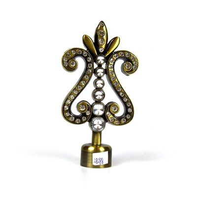 Della fabbrica accessori a cristallo dell'asta della tenda dei finials della tenda del metallo dorato 28mm all'ingrosso di colore direttamente