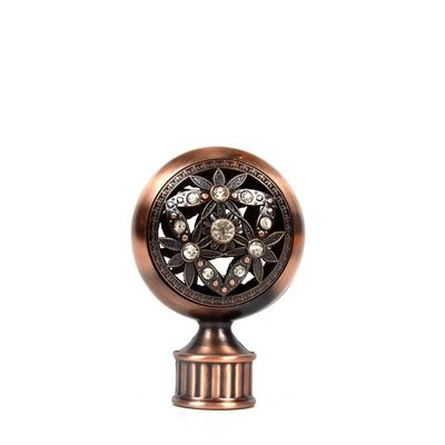 della fabbrica finials a cristallo della tenda del nastro direttamente di colore 28mm del diamante bronzeo all'ingrosso del metallo in accessori dell'asta della tenda