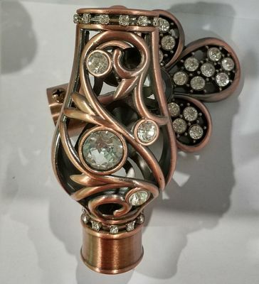 ODM decorativo del materiale di Rod Ends Copper Rose Gold della tenda del metallo rotondo di 25mm