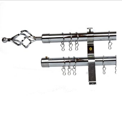 Tubo decorativo fissato al muro Rod Set Metal Sliver della tenda 28mm 25mm
