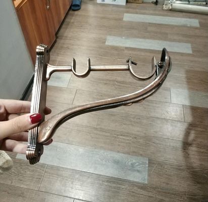 Tenda bronzea di rame Rod Bracket Curtain Accessories del metallo 28/19mm del supporto della tenda di colore doppia