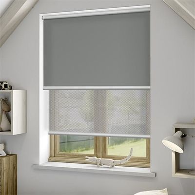 ODM dell'OEM moderno di Windows dell'ufficio di Grey Roller Blinds For Indoor del tessuto manuale