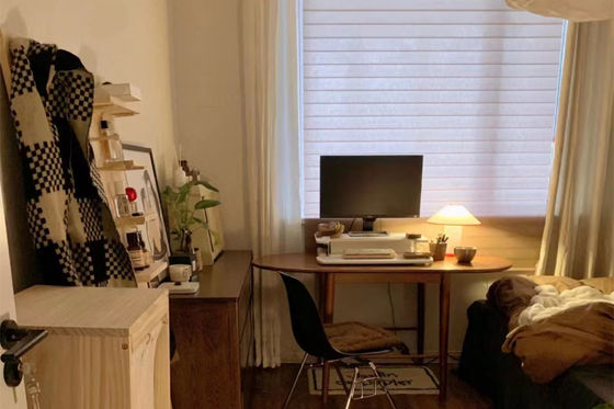 Due strati del filato di Shangri della La di stile elegante trasparente delle tende per la camera da letto