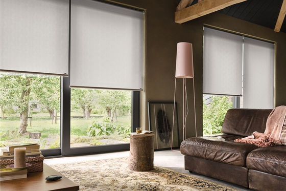 Ciechi 100% di finestra ricoperti schiuma beige del rullo del poliestere per gli uffici
