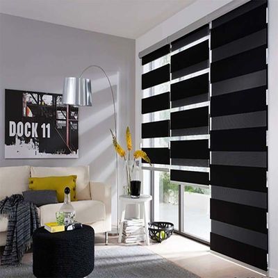Smart blackout elettrico nero zebra cieco per studio soggiorno